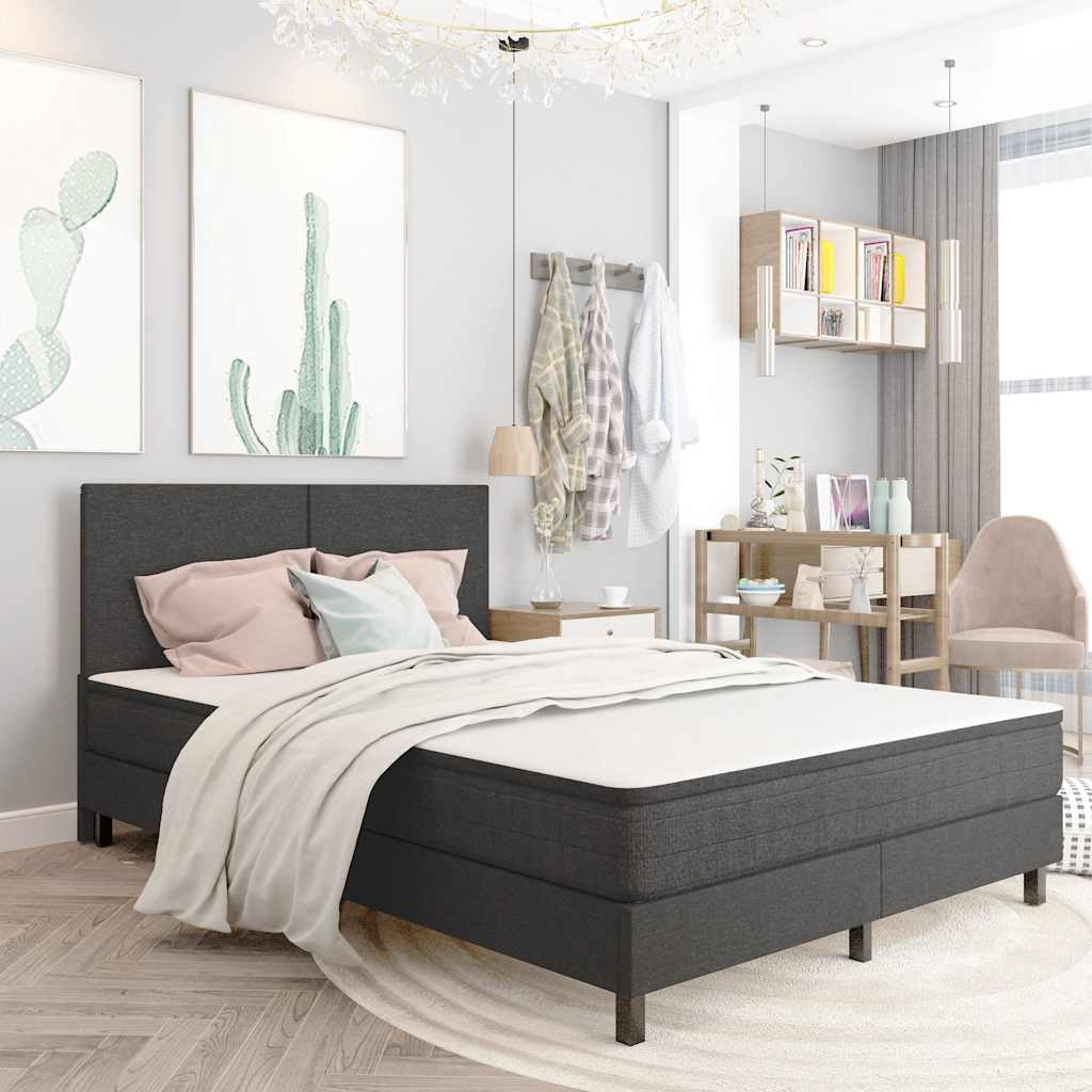 Boxspringframe stof grijs 160x200 cm is nu te koop bij PeponiXL, paradijselijk wonen!