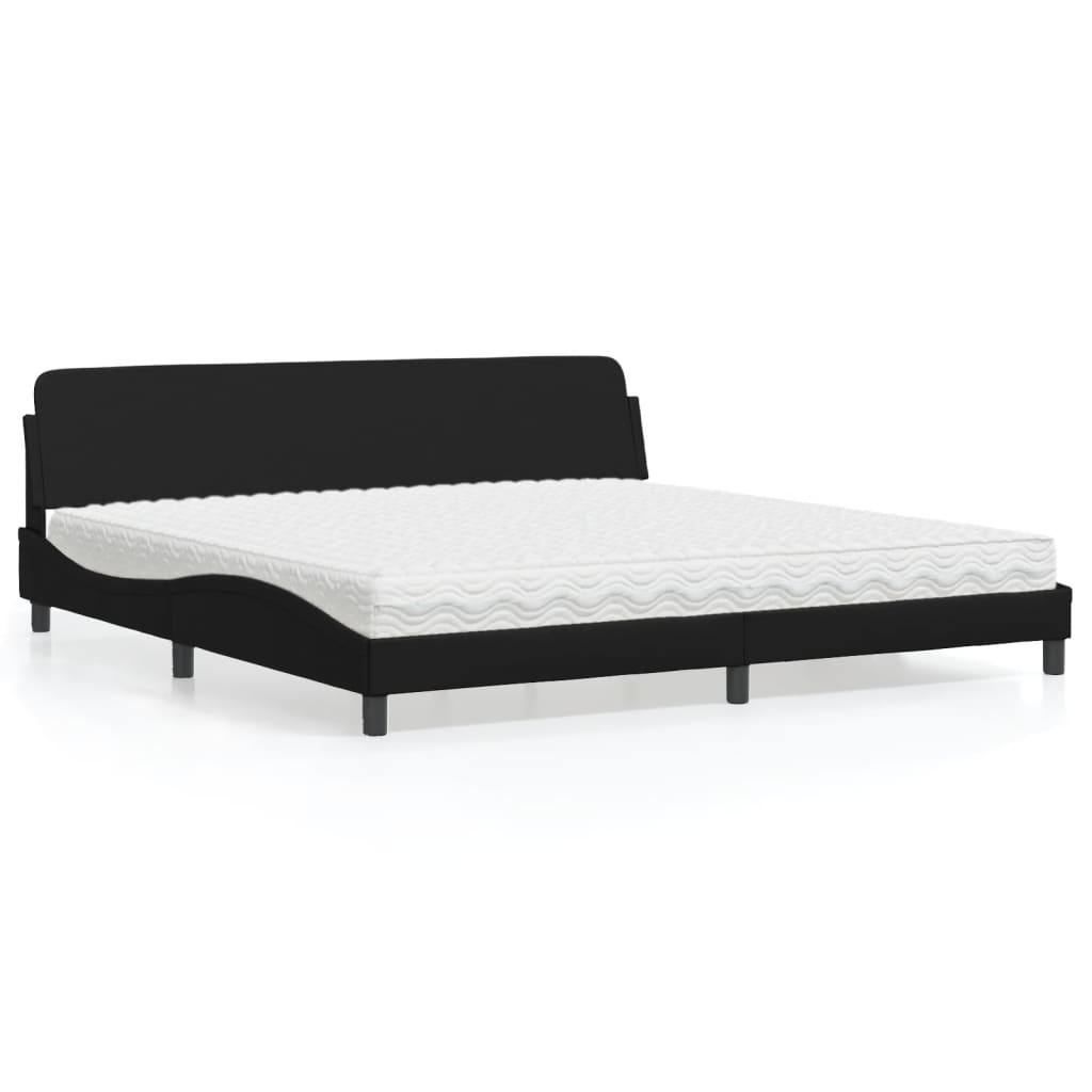 Bed met matras "Dover" kunstleer zwart 200x200 cm is nu te koop bij PeponiXL, paradijselijk wonen!