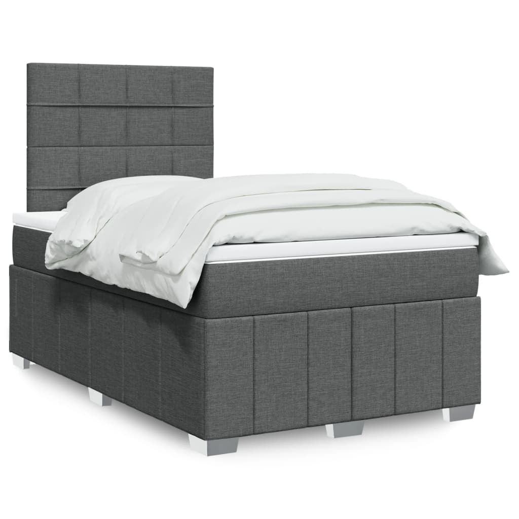 Boxspring met matras stof donkergrijs 120x190 cm is nu te koop bij PeponiXL, paradijselijk wonen!