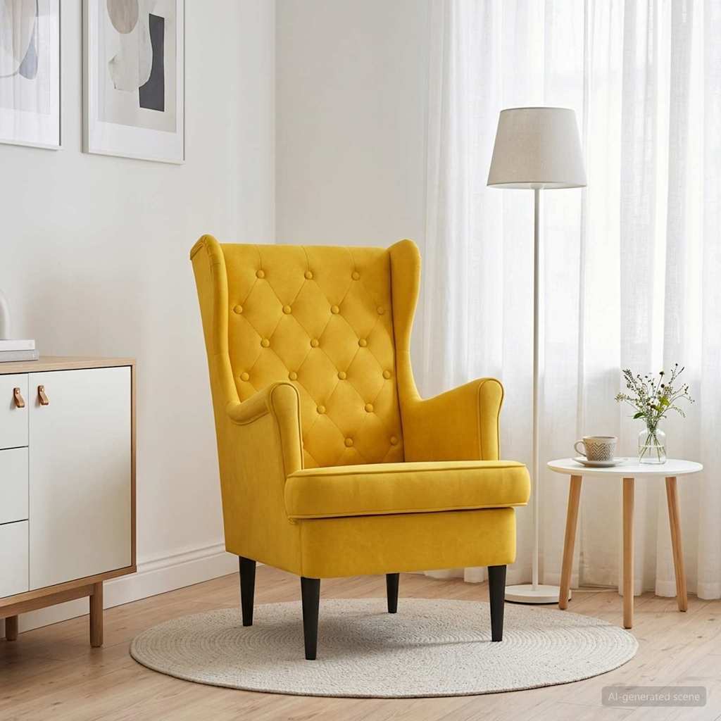 Fauteuil Geel Fluweel is nu te koop bij PeponiXL, paradijselijk wonen!