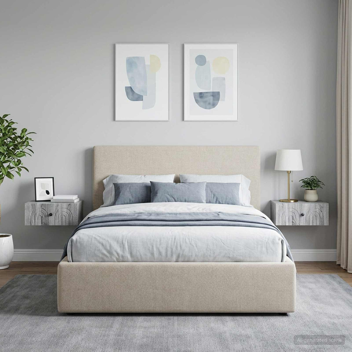 Wandbeugel Bedkast 2 pcs Grijs sonoma 49 x 34,5 x 20 cm is nu te koop bij PeponiXL, paradijselijk wonen!