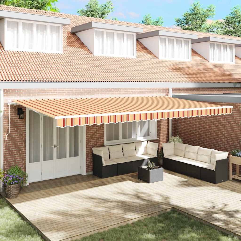 Uitschuifbare luifel Geel en Oranje 600 × 300 cm is nu te koop bij PeponiXL, paradijselijk wonen!