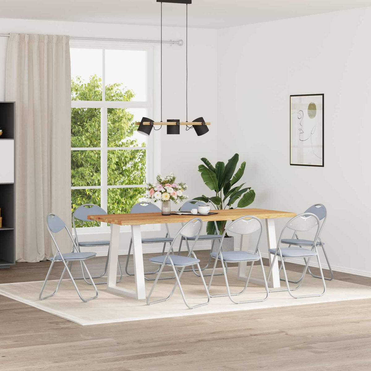Inklapbare stoel 8 pcs Grijs 48 x 43,5 x 81 cm Nep Leer is nu te koop bij PeponiXL, paradijselijk wonen!