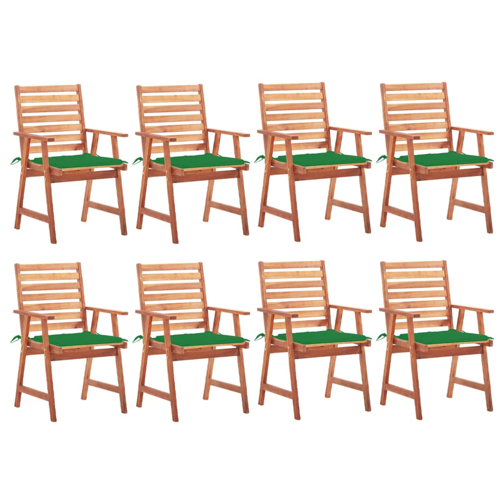 Tuinstoelen 8 st met kussens massief acaciahout is nu te koop bij PeponiXL, paradijselijk wonen!