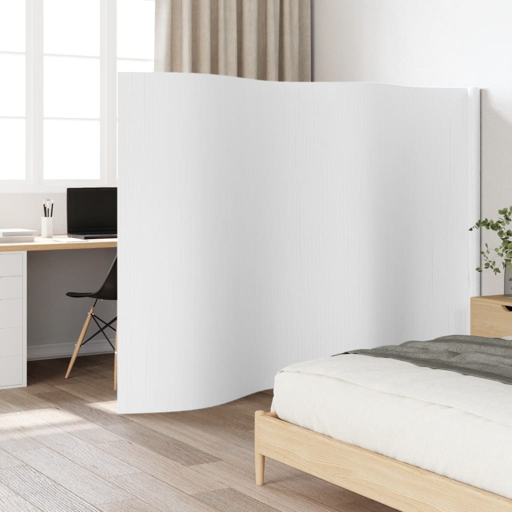 Kamerscherm breedte 400 cm hoogte 165 cm bamboe wit is nu te koop bij PeponiXL, paradijselijk wonen!