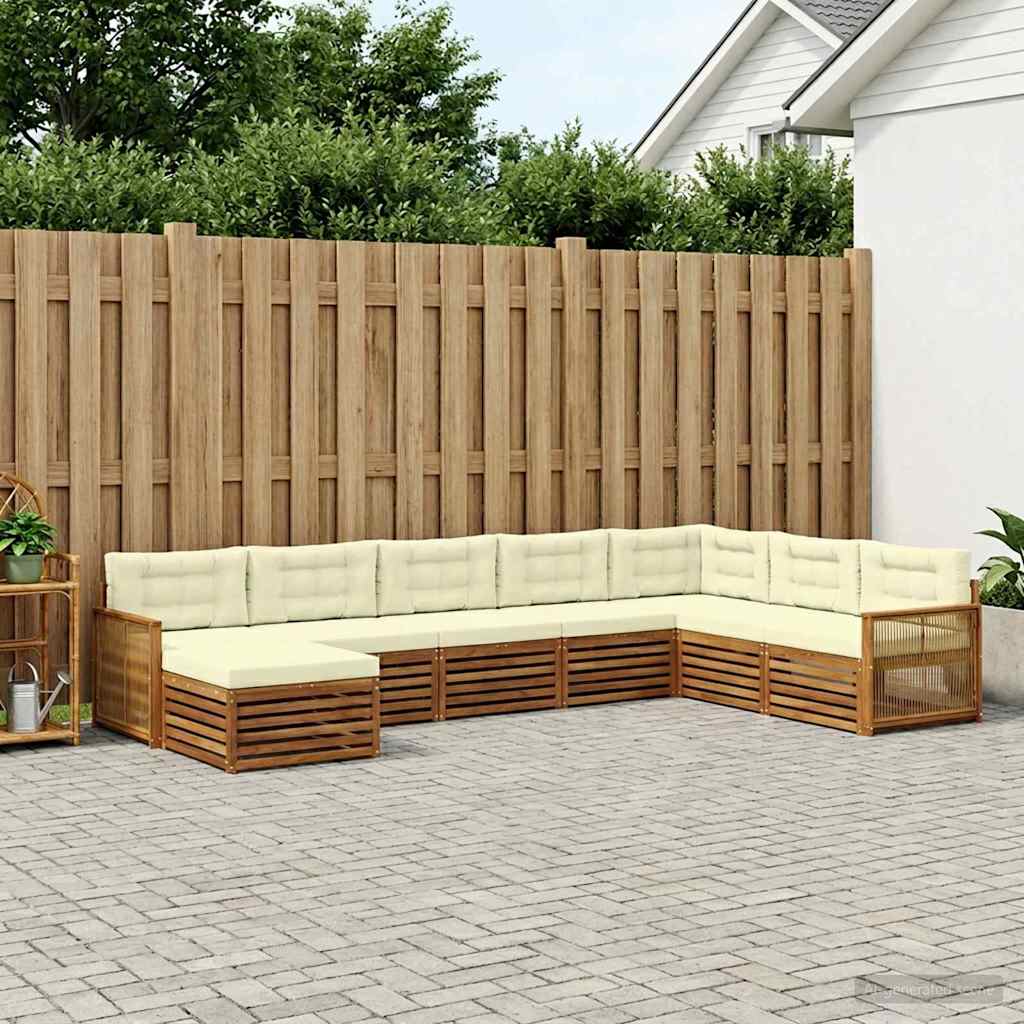Buiten bankenset met kussen 8 pcs Natuurlijk en Crème is nu te koop bij PeponiXL, paradijselijk wonen!