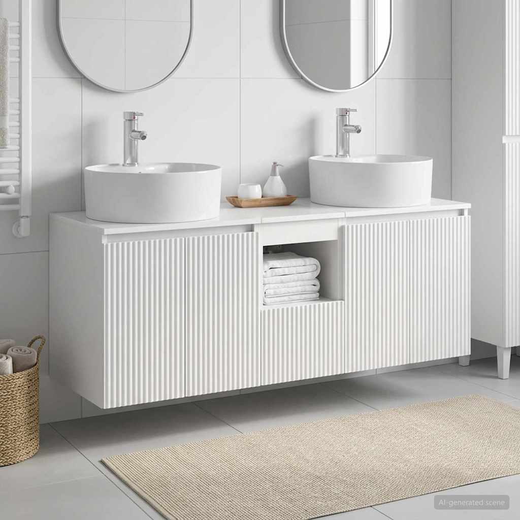Badkamerkastenset 3 st Hoogglans Wit 49,5 x 44,5 x 65 cm is nu te koop bij PeponiXL, paradijselijk wonen!