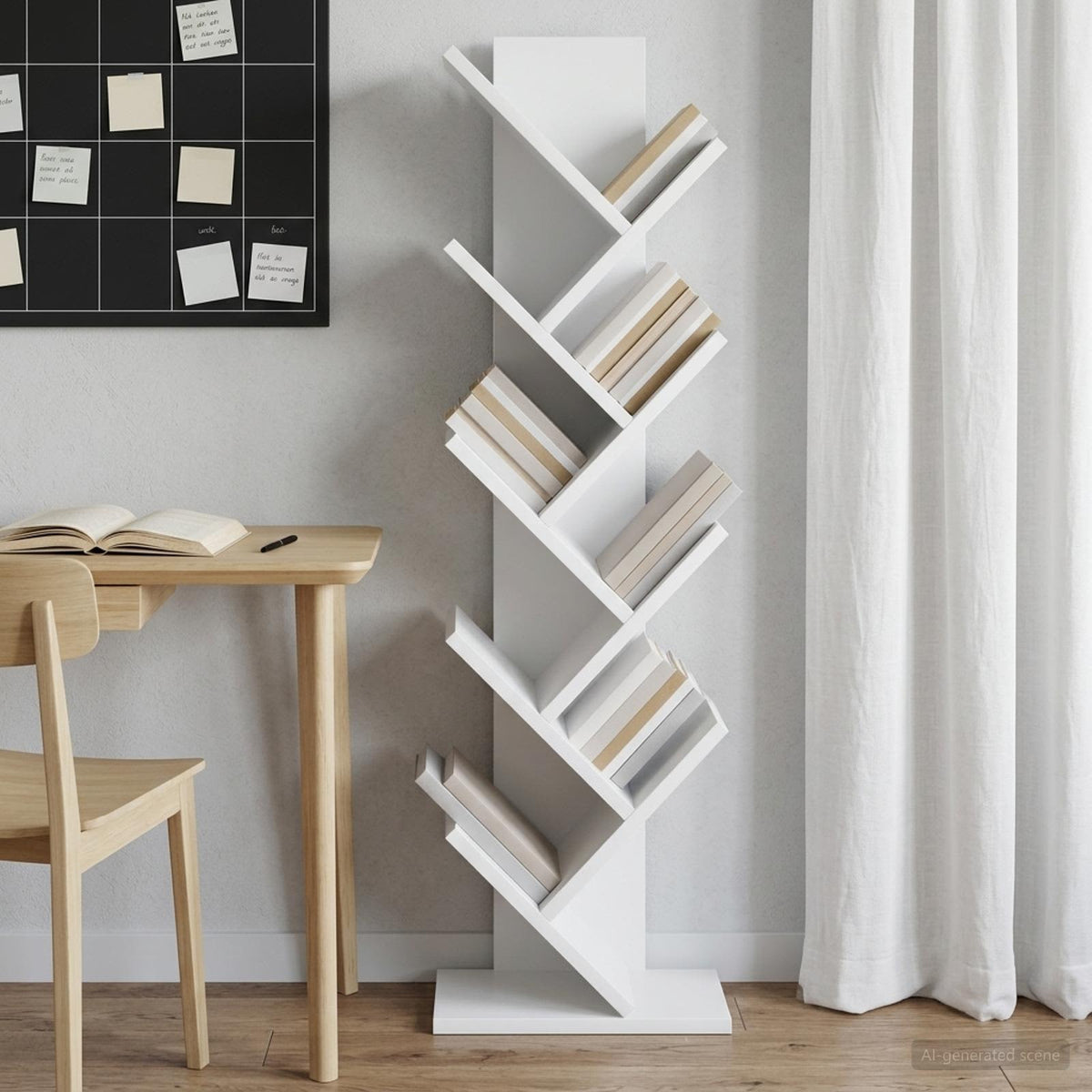 Boom Boekenkast 6-Tier 30 x 18 x 100 cm Bewerkt hout Wit is nu te koop bij PeponiXL, paradijselijk wonen!