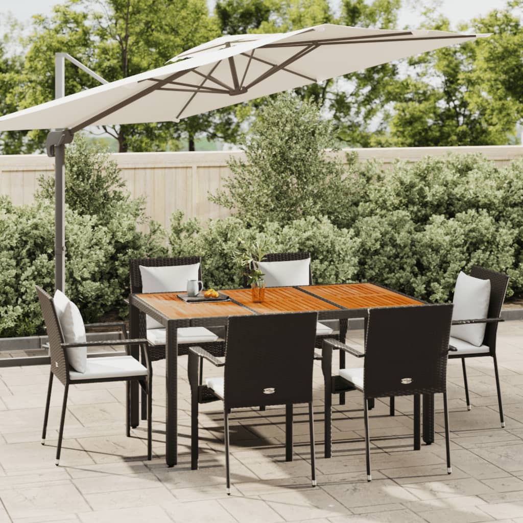 7-delige Tuinset met kussens poly rattan zwart is nu te koop bij PeponiXL, paradijselijk wonen!