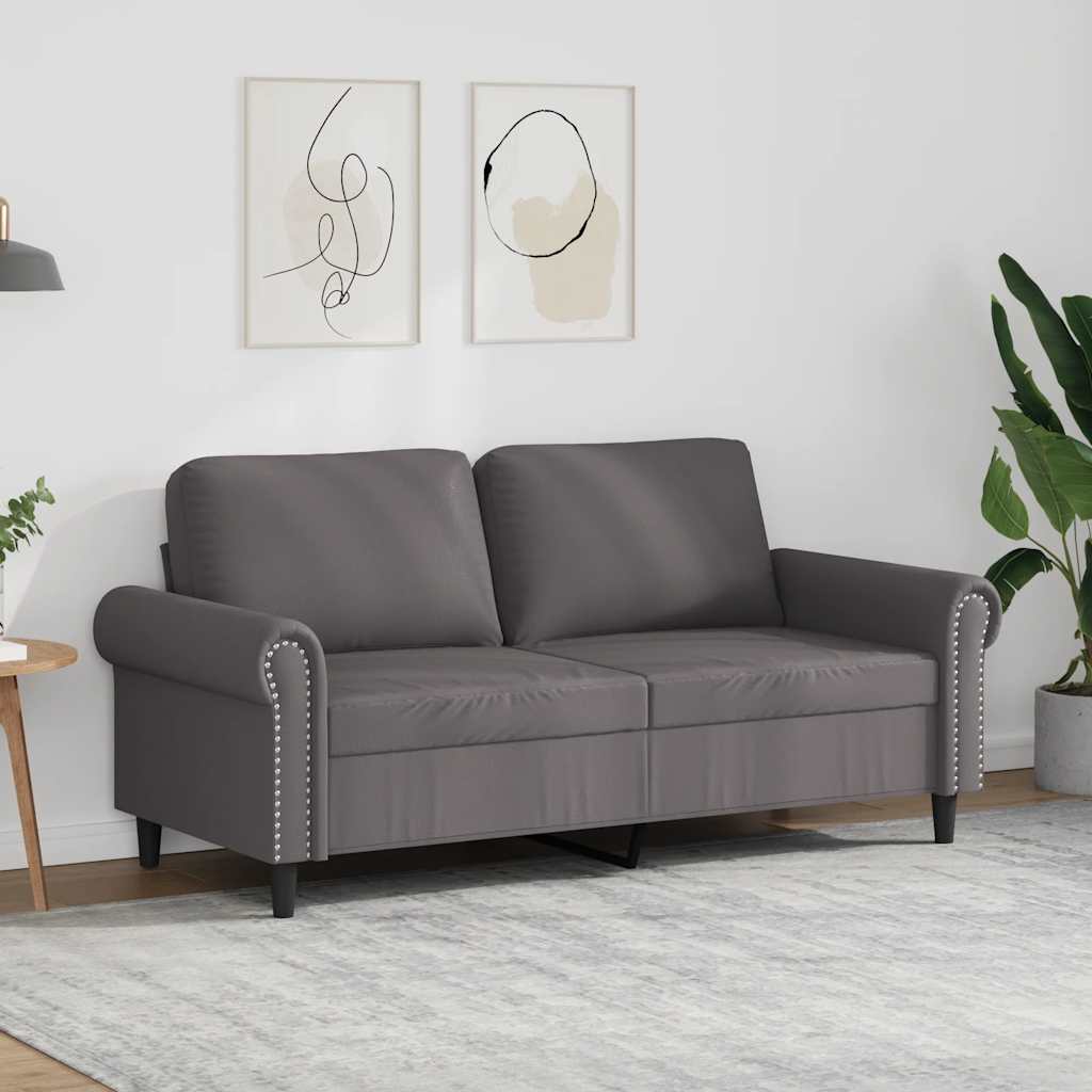 Tweezitsbank 140 cm kunstleer grijs is nu te koop bij PeponiXL, paradijselijk wonen!