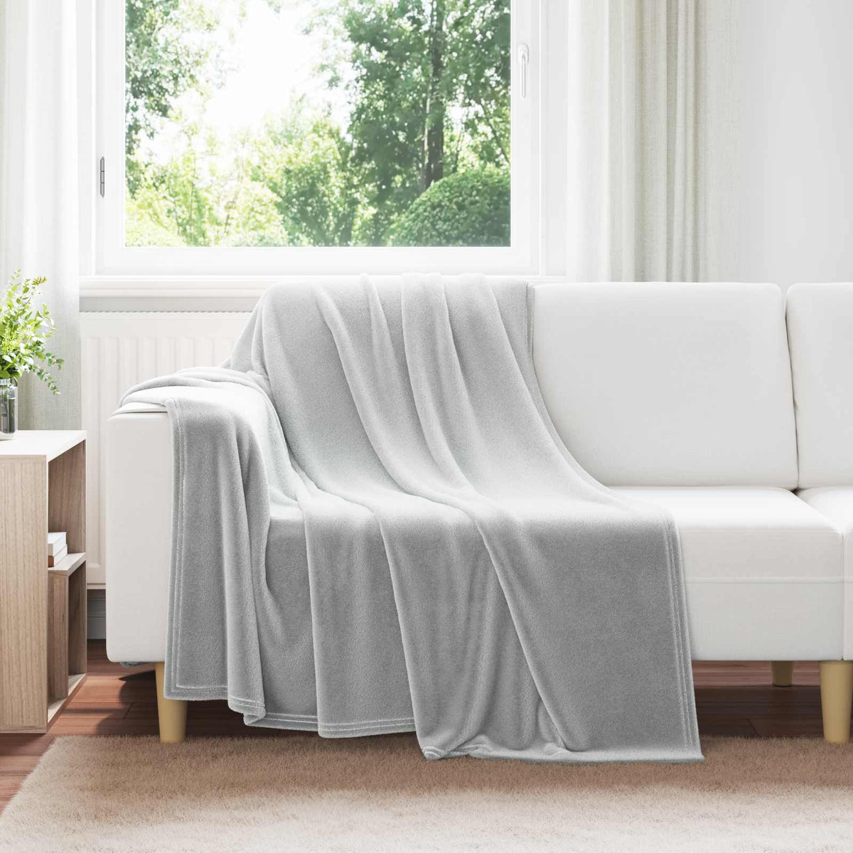Gooi Deken Grijs 150 x 200 cm Fleece is nu te koop bij PeponiXL, paradijselijk wonen!