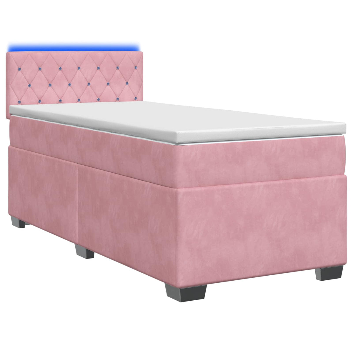 Boxspring Bed met Matras en LED Roze 80 x 200 cm fluweel is nu te koop bij PeponiXL, paradijselijk wonen!