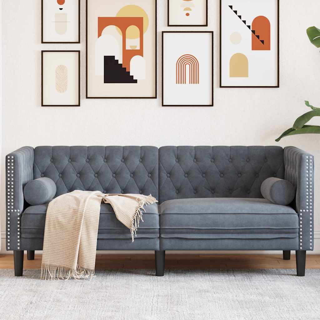 Bank Donkergrijs 174 x 74,5 x 70,5 cm Fluweel is nu te koop bij PeponiXL, paradijselijk wonen!