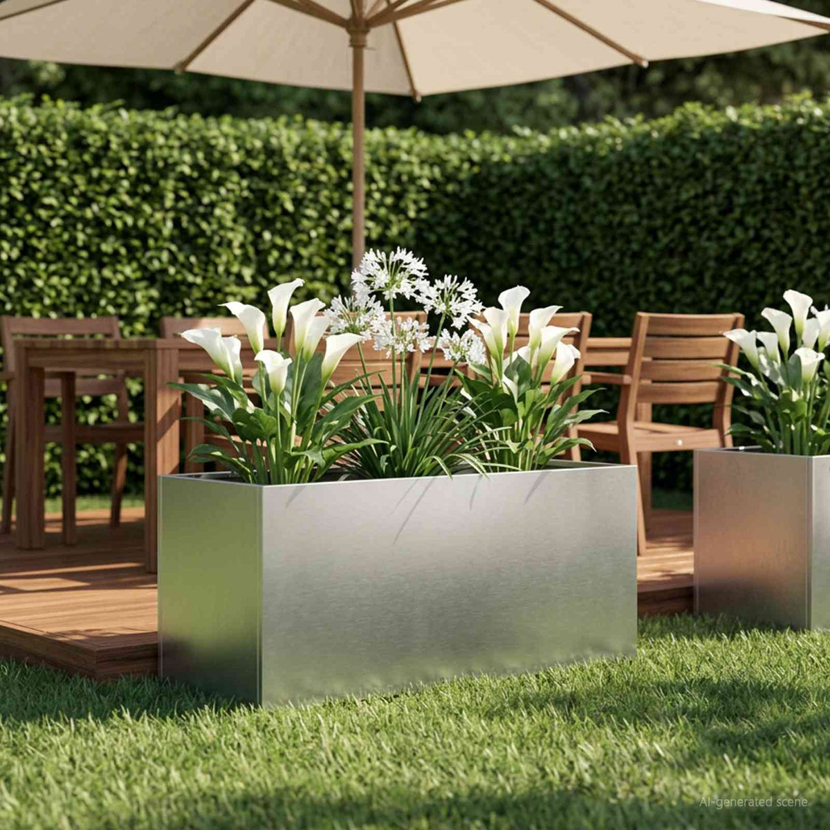 Plantenbak zilver 80 x 40 x 40 cm Roestvrij staal is nu te koop bij PeponiXL, paradijselijk wonen!