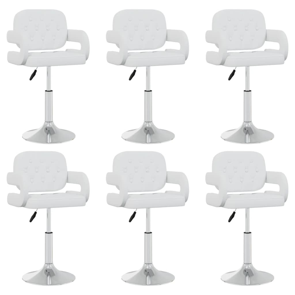 Eetkamerstoelen draaibaar 6 st kunstleer wit is nu te koop bij PeponiXL, paradijselijk wonen!
