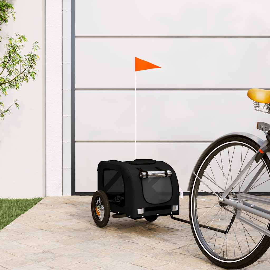 Hondenfietstrailer oxford stof en ijzer zwart is nu te koop bij PeponiXL, paradijselijk wonen!