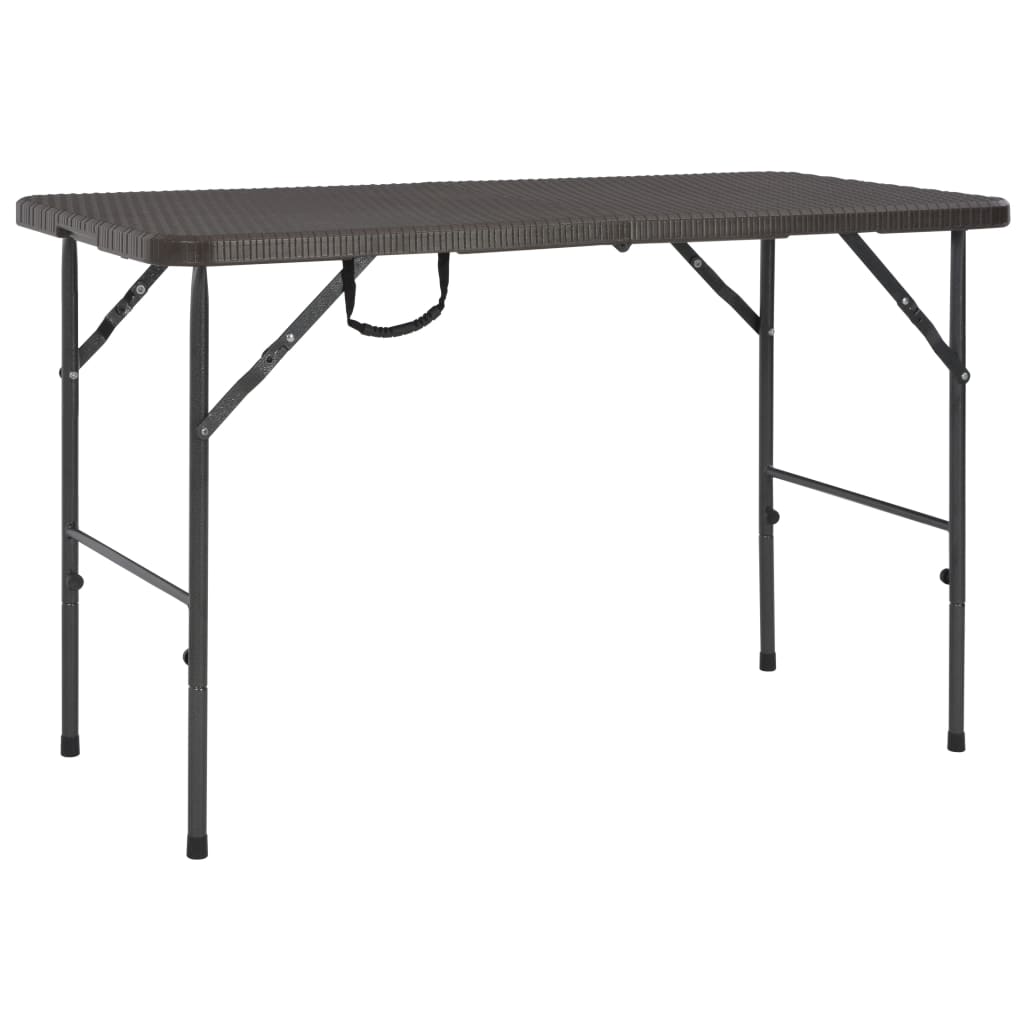 Tuintafel inklapbaar rattan look 120x60x74 cm HDPE bruin is nu te koop bij PeponiXL, paradijselijk wonen!
