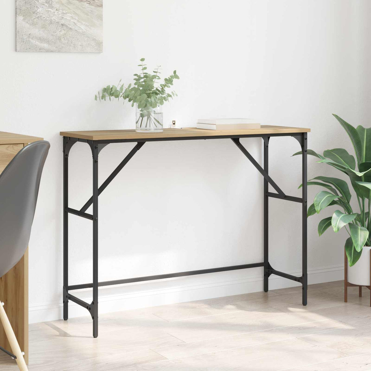 Wandtafel Artisan Eiken 100 x 32 x 75 cm Bewerkt hout is nu te koop bij PeponiXL, paradijselijk wonen!