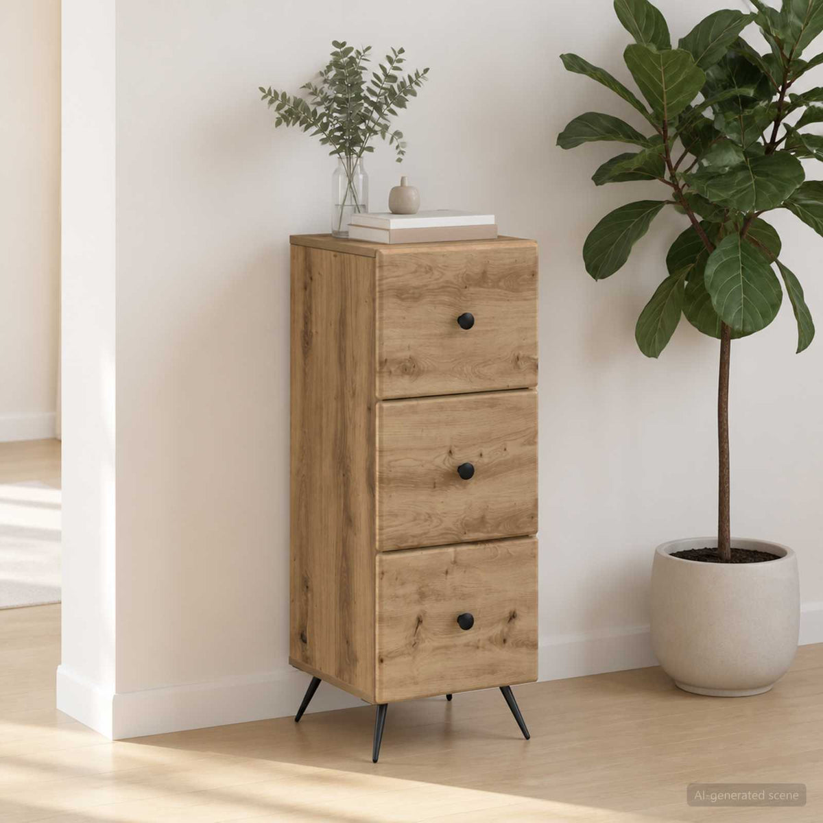Ladenkast Artisanaal eiken 33 x 34,5 x 90 cm Bewerkt hout is nu te koop bij PeponiXL, paradijselijk wonen!