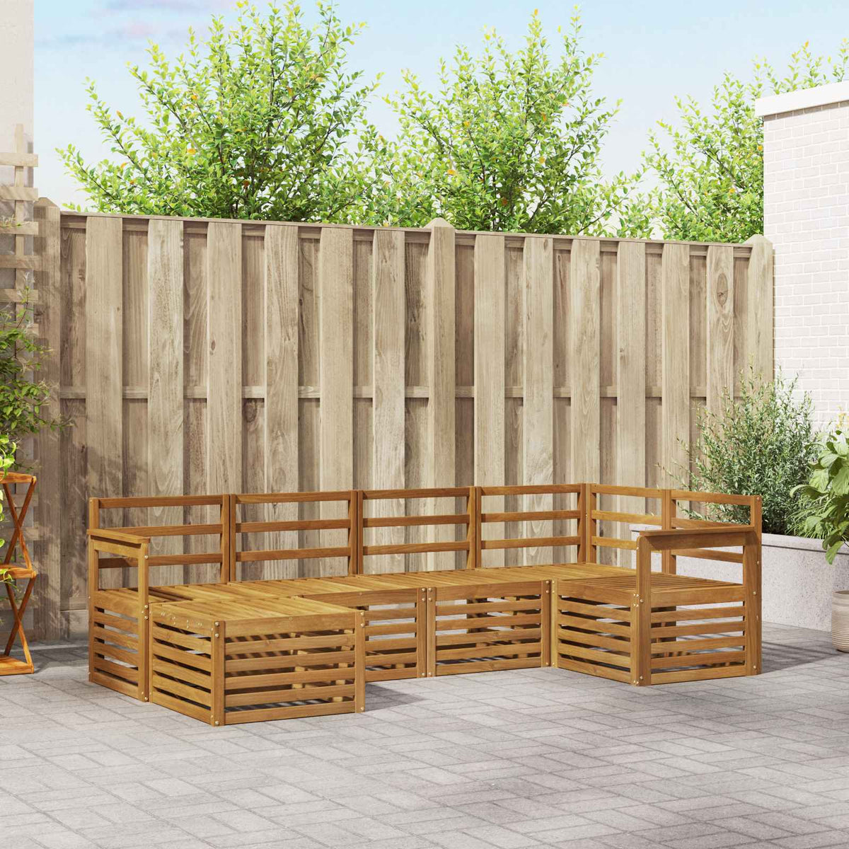 Hoekbank Set 6 pcs Naturel is nu te koop bij PeponiXL, paradijselijk wonen!