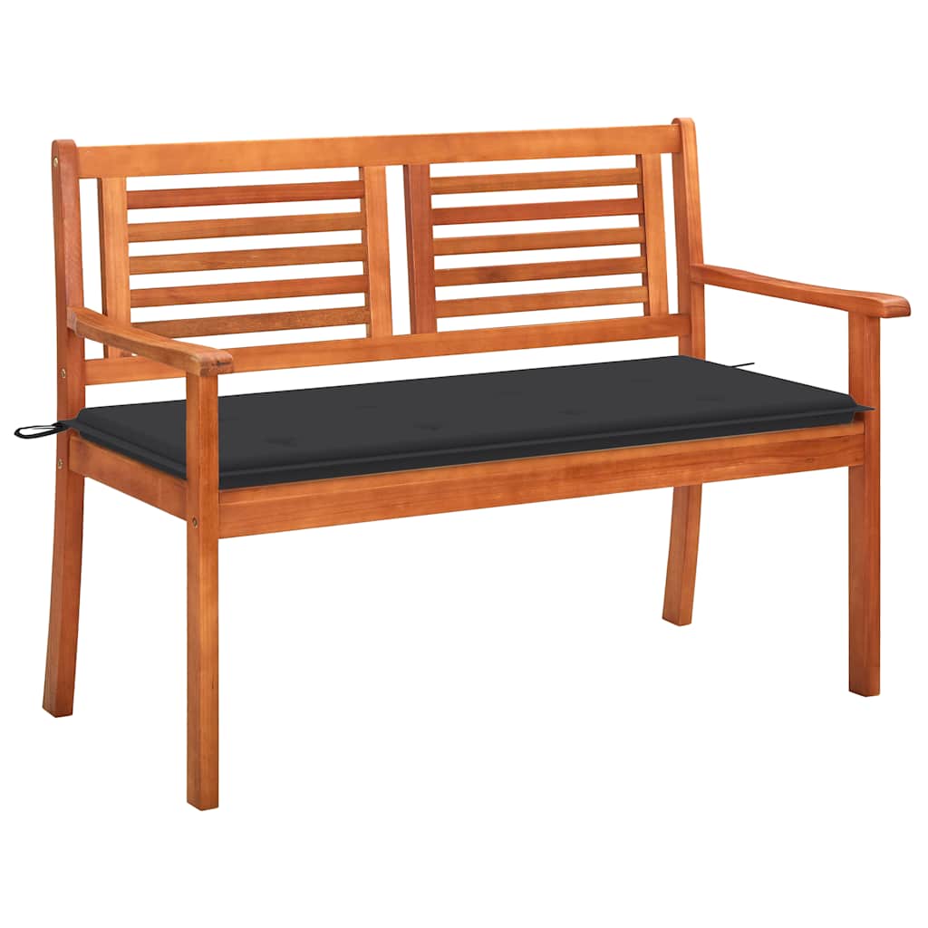Tuinbank 2-zits met kussen 120 cm massief eucalyptushout is nu te koop bij PeponiXL, paradijselijk wonen!