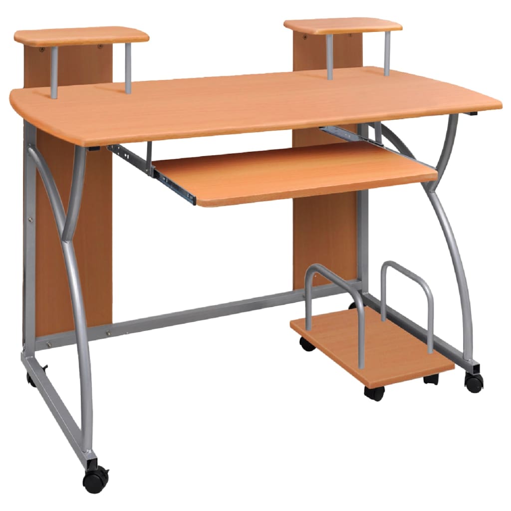 Computerbureau 110x52x88,5 cm bewerkt hout bruin is nu te koop bij PeponiXL, paradijselijk wonen!