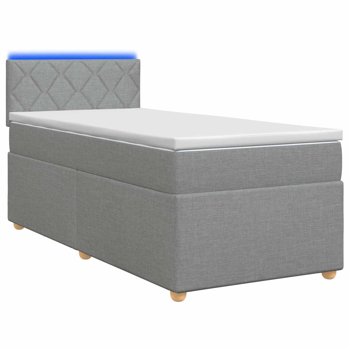 Boxspringbed met matras Lichtgrijs 80 x 200 cm Stof is nu te koop bij PeponiXL, paradijselijk wonen!
