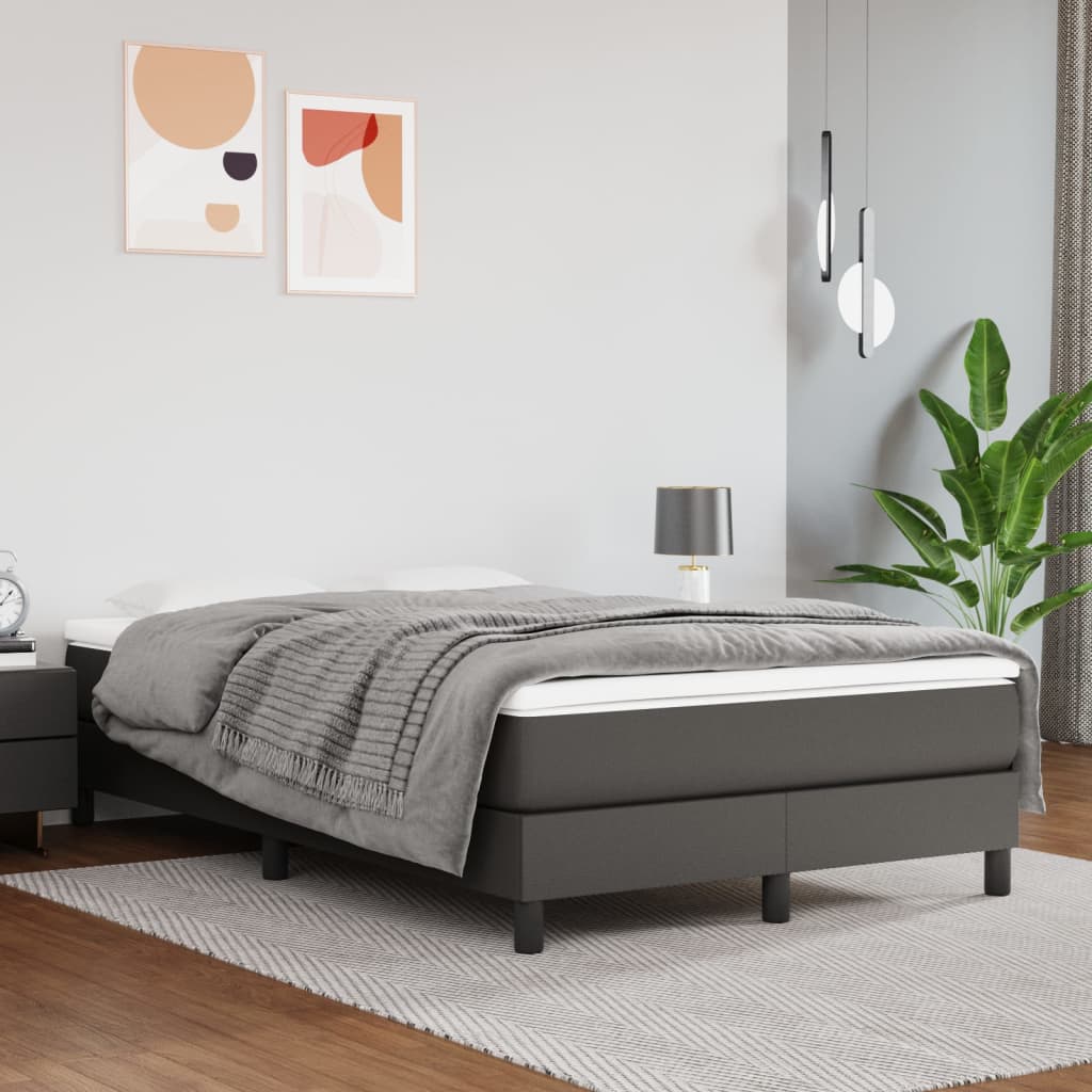Pocketveringmatras medium 120x200x20 cm kunstleer grijs is nu te koop bij PeponiXL, paradijselijk wonen!