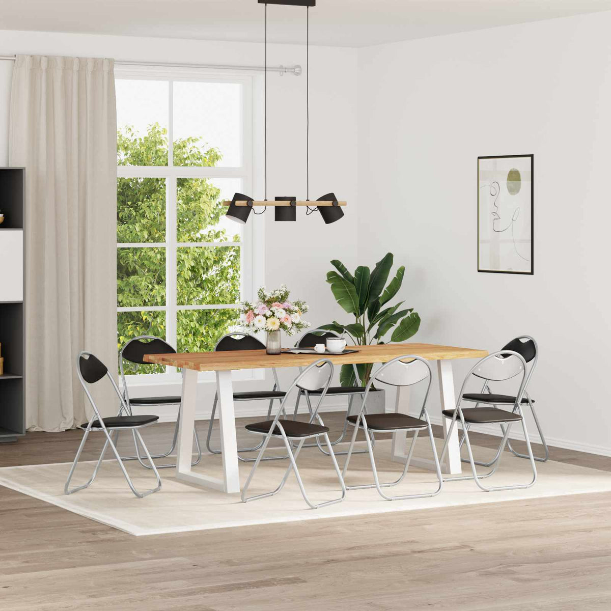 Inklapbare stoel 8 pcs Zwart en Grijs 48 x 43,5 x 81 cm is nu te koop bij PeponiXL, paradijselijk wonen!