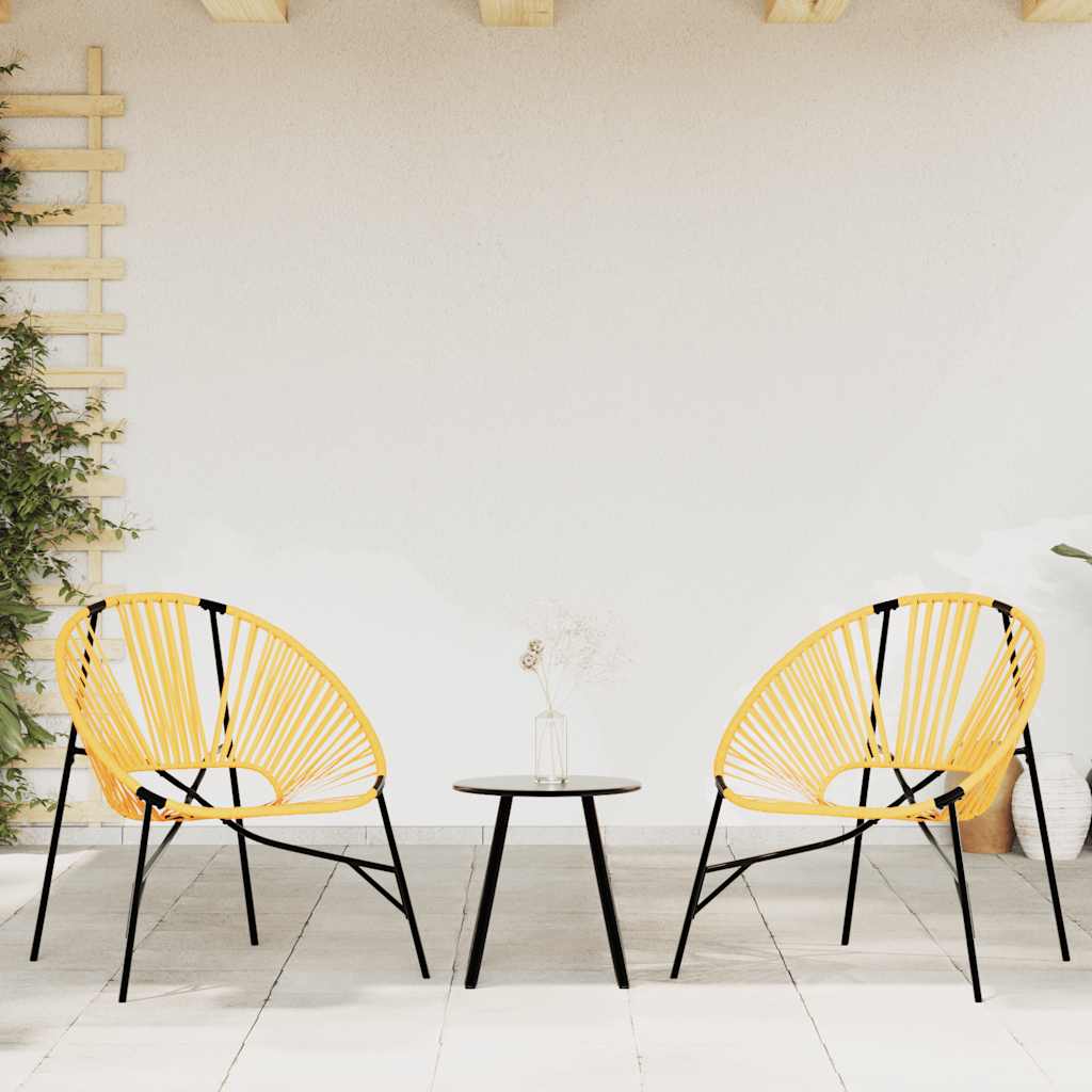Set tuinstoelen 3-delig poly rattan zwart en geel is nu te koop bij PeponiXL, paradijselijk wonen!