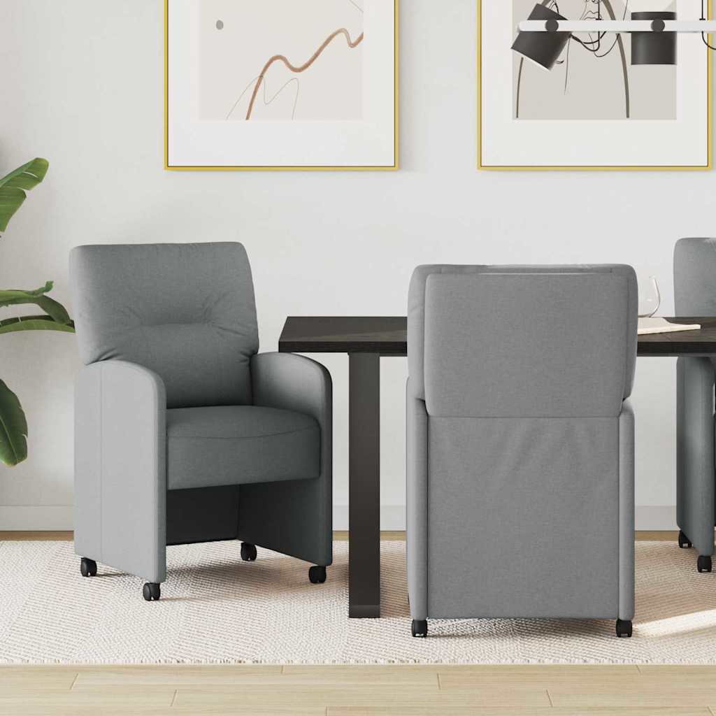 Eetkamerstoelen met Wieltjes 2 pcs Lichtgrijs 57 x 67 x 95 cm is nu te koop bij PeponiXL, paradijselijk wonen!