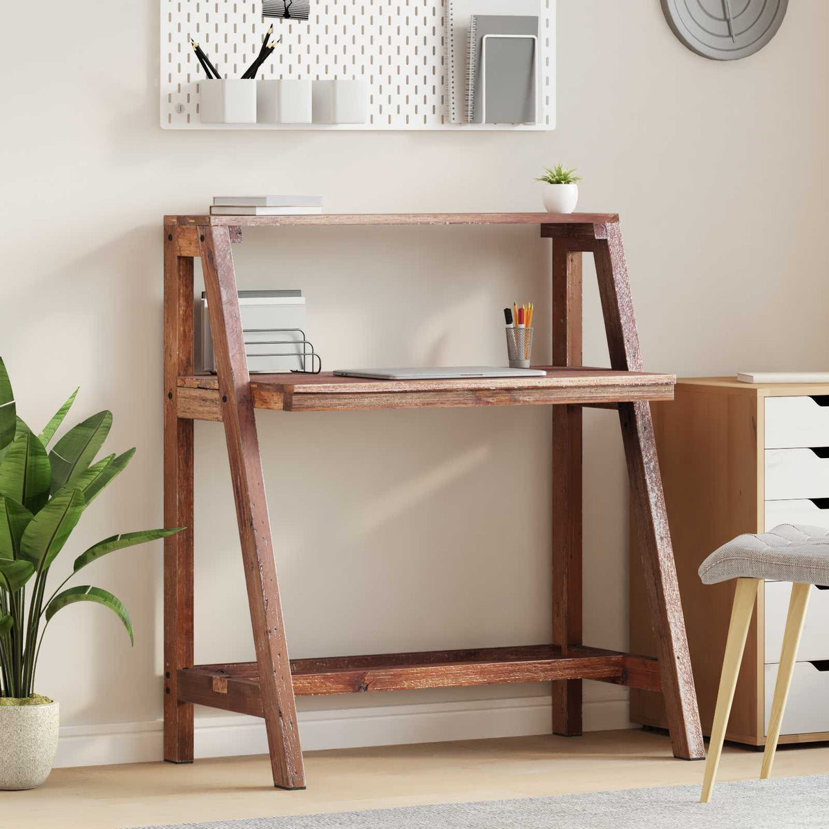 Bureau Bruin 90 x 50 x 103 cm Massief Gerecycled Hout is nu te koop bij PeponiXL, paradijselijk wonen!