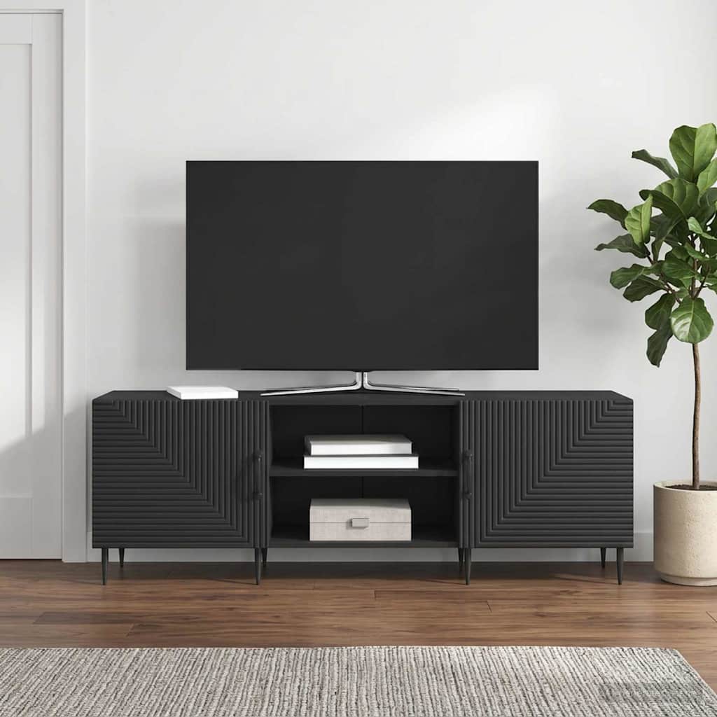 TV-kast Zwart 150 x 31 x 50 cm Bewerkt hout is nu te koop bij PeponiXL, paradijselijk wonen!