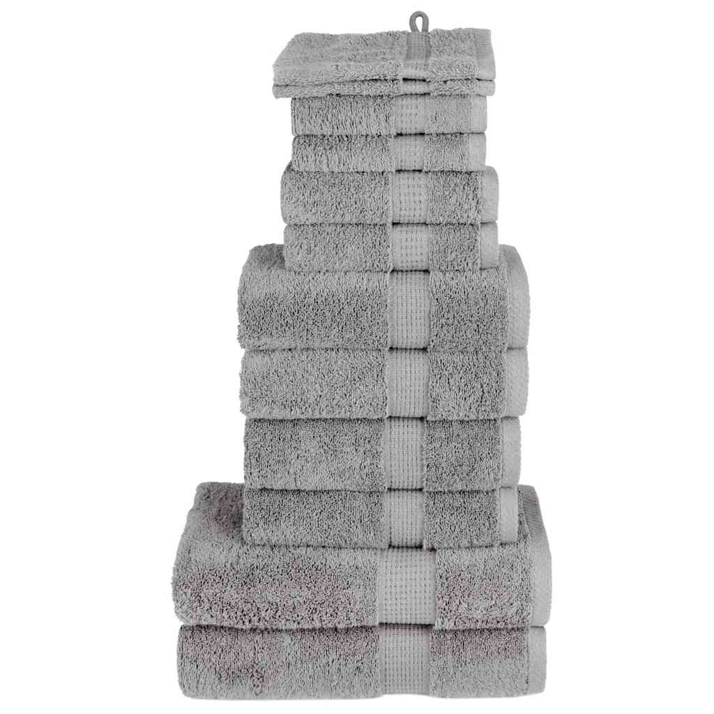12-delige Handdoekenset SOLUND 600 g/m² grijs is nu te koop bij PeponiXL, paradijselijk wonen!