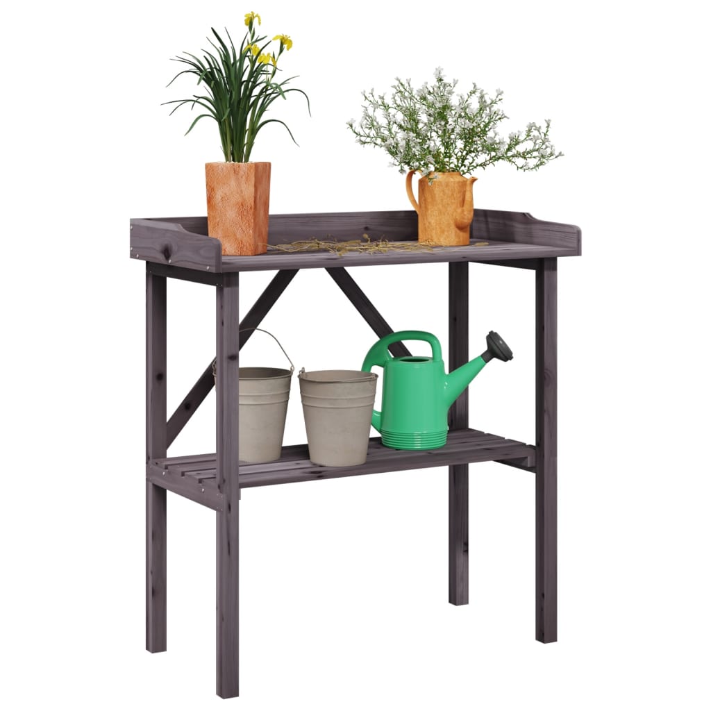 Plantentafel met schap 78x38x82,5 cm vurenhout grijs is nu te koop bij PeponiXL, paradijselijk wonen!