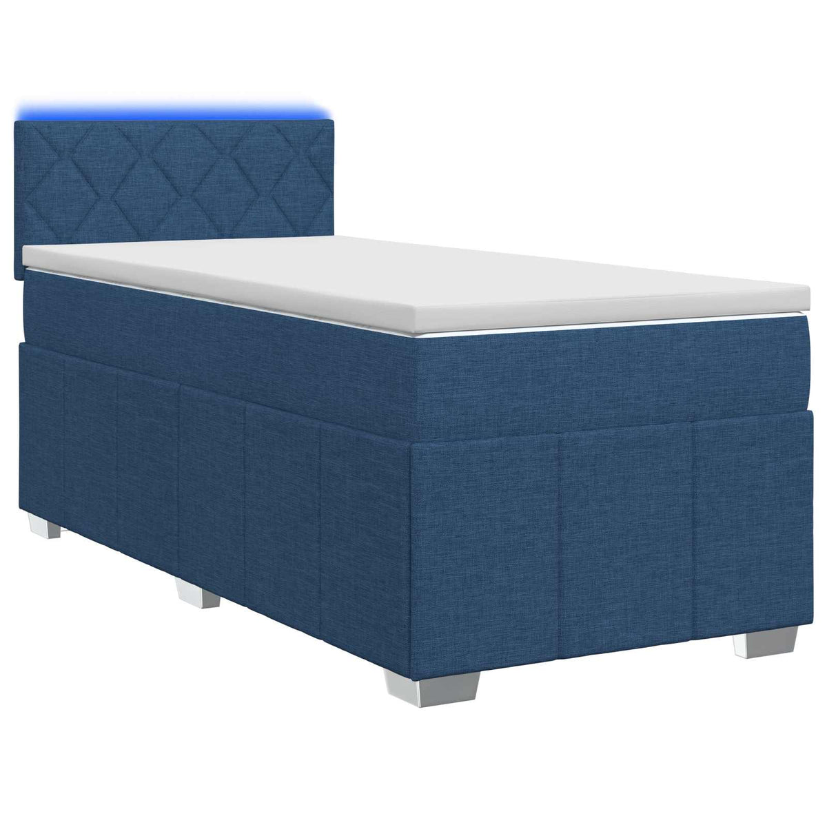 Boxspringbed met matras met hoofdeinde Blauw 90 x 200 cm Stof is nu te koop bij PeponiXL, paradijselijk wonen!
