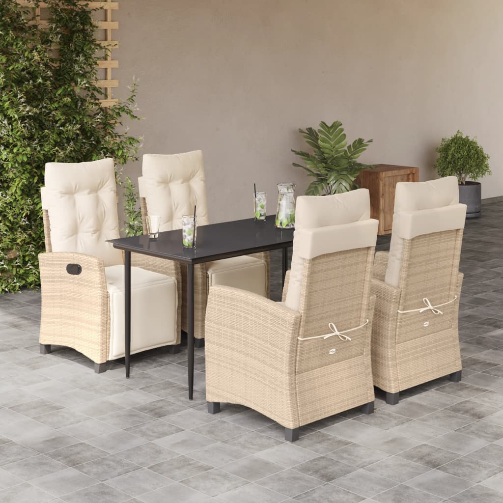 5-delige Tuinset met kussens poly rattan beige is nu te koop bij PeponiXL, paradijselijk wonen!