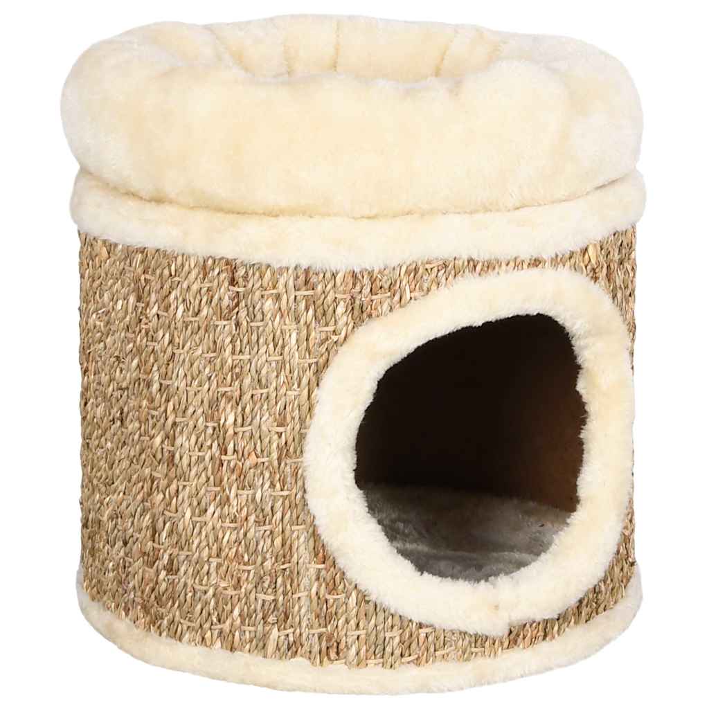 Kattenhuis met luxe kussen 33 cm zeegras is nu te koop bij PeponiXL, paradijselijk wonen!