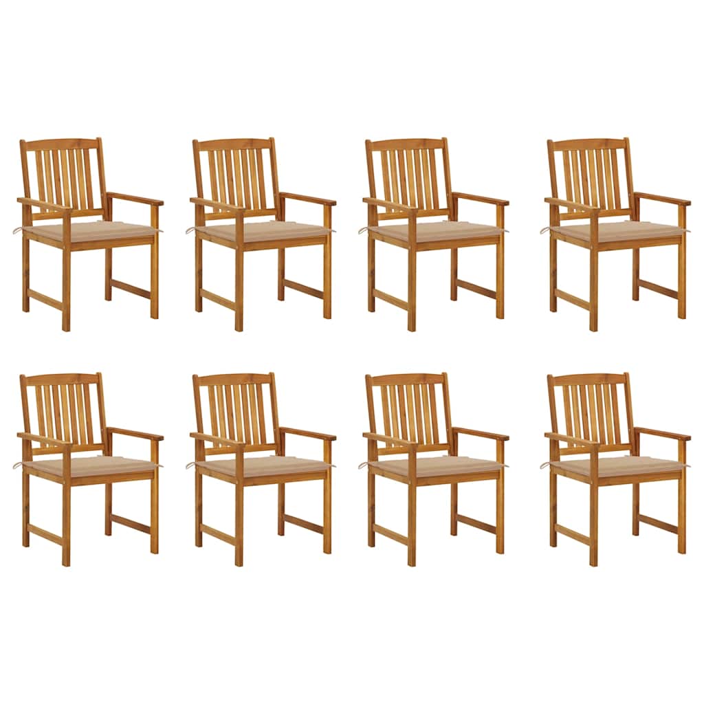 Tuinstoelen 8 st met kussens massief acaciahout is nu te koop bij PeponiXL, paradijselijk wonen!