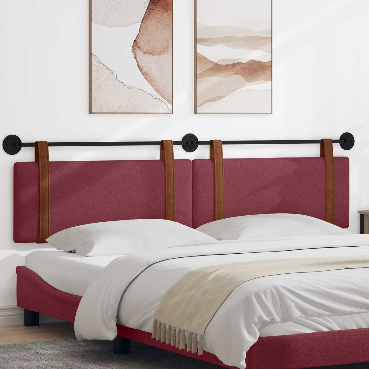 Hangend hoofdbord Wijnrood Antiek PU is nu te koop bij PeponiXL, paradijselijk wonen!