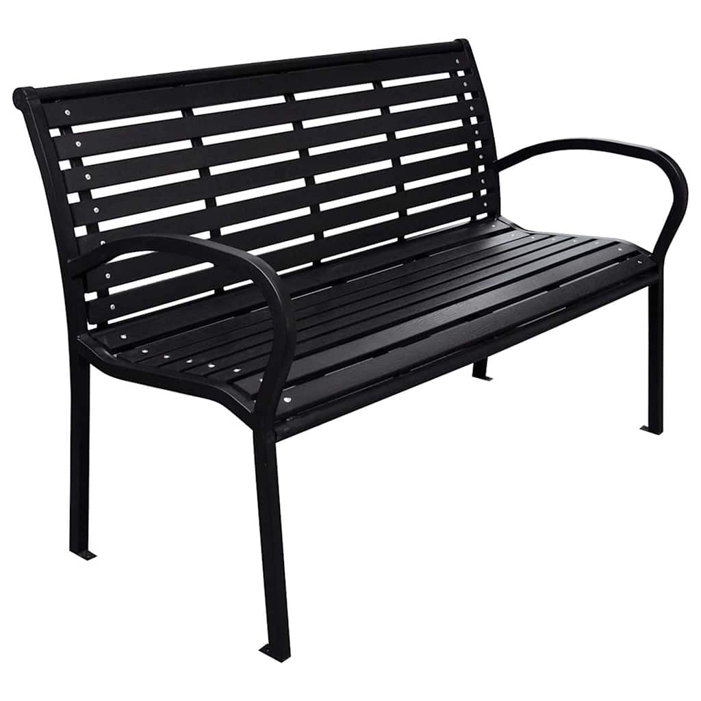 Tuinbank 116 cm staal en HKC zwart is nu te koop bij PeponiXL, paradijselijk wonen!