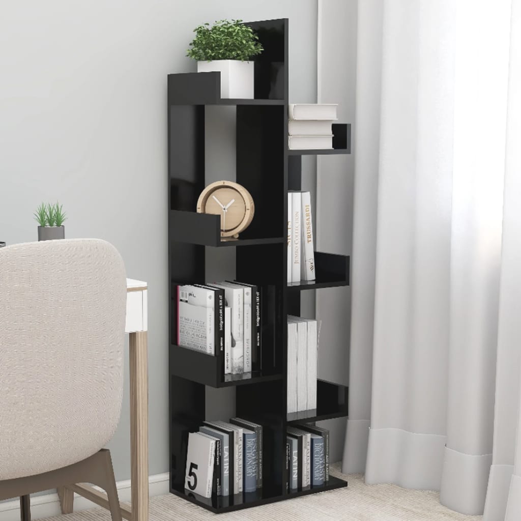 Boekenkast 48x25,5x140 cm bewerkt hout zwart is nu te koop bij PeponiXL, paradijselijk wonen!
