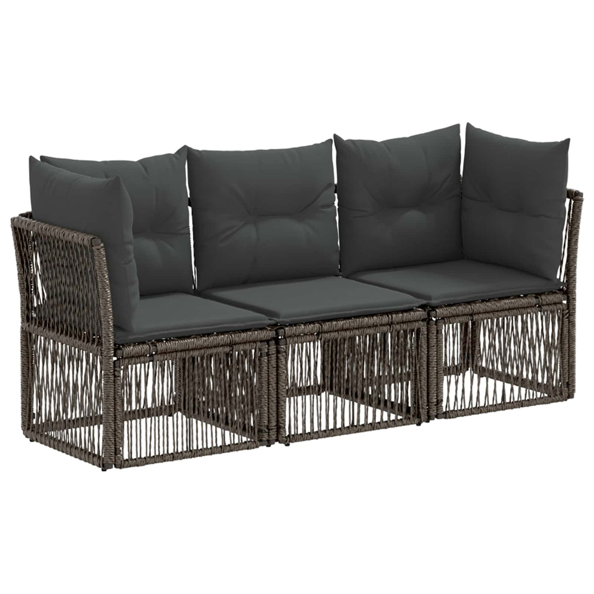 Tuinbankenset 3 pcs Grijs poly rattan is nu te koop bij PeponiXL, paradijselijk wonen!
