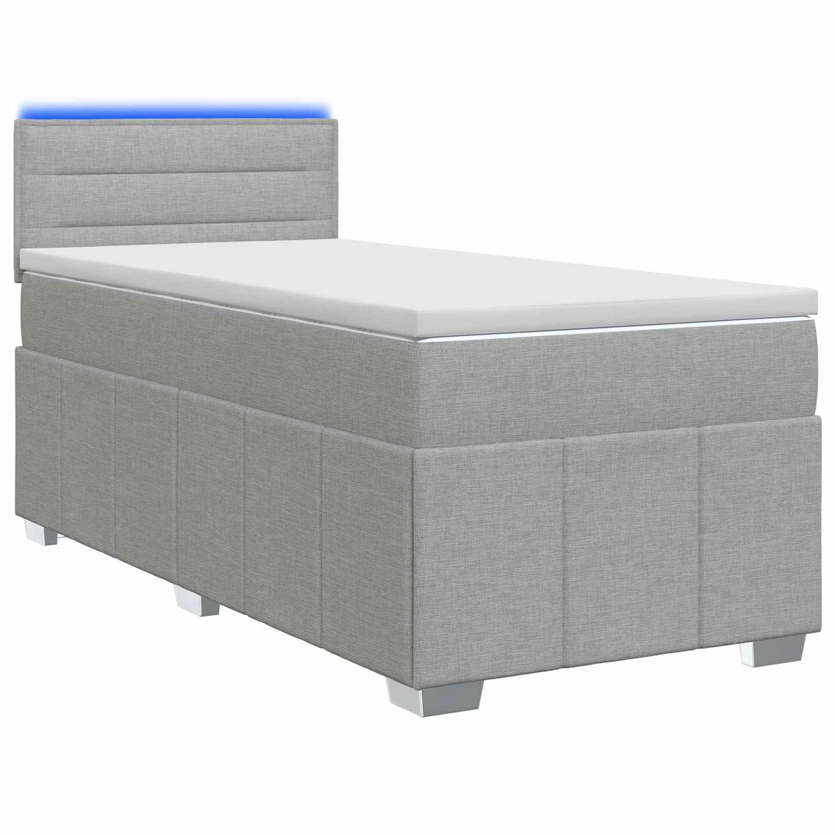 Boxspringbed met matras Lichtgrijs 80 x 200 cm Stof is nu te koop bij PeponiXL, paradijselijk wonen!