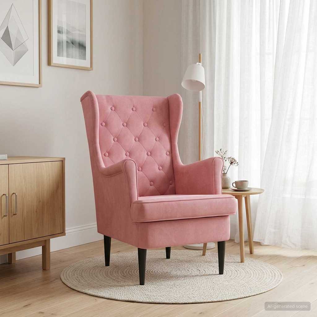 Fauteuil Roze Fluweel is nu te koop bij PeponiXL, paradijselijk wonen!