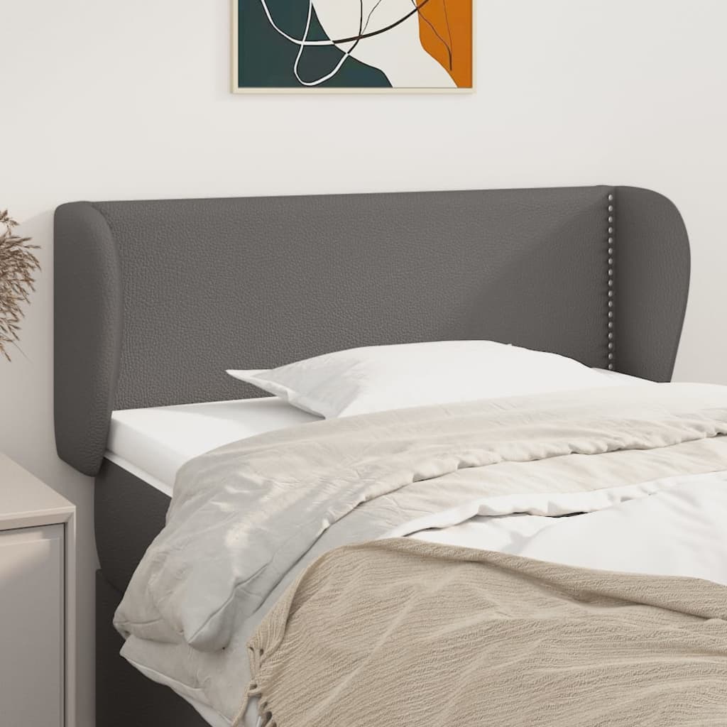 Hoofdbord met randen 103x23x78/88 cm kunstleer grijs is nu te koop bij PeponiXL, paradijselijk wonen!