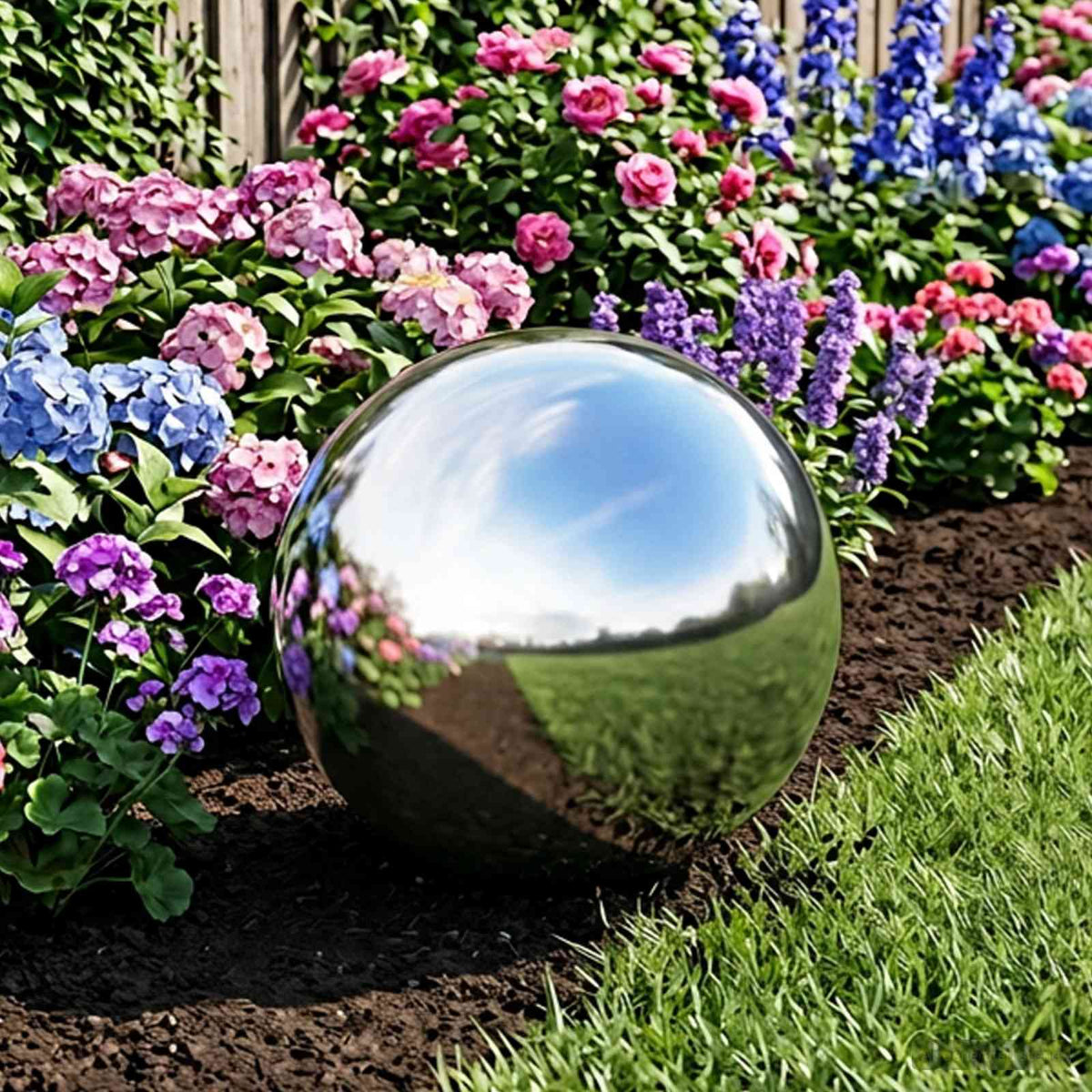 Spiegelbol Ø 47 cm zilver RVS 201 is nu te koop bij PeponiXL, paradijselijk wonen!