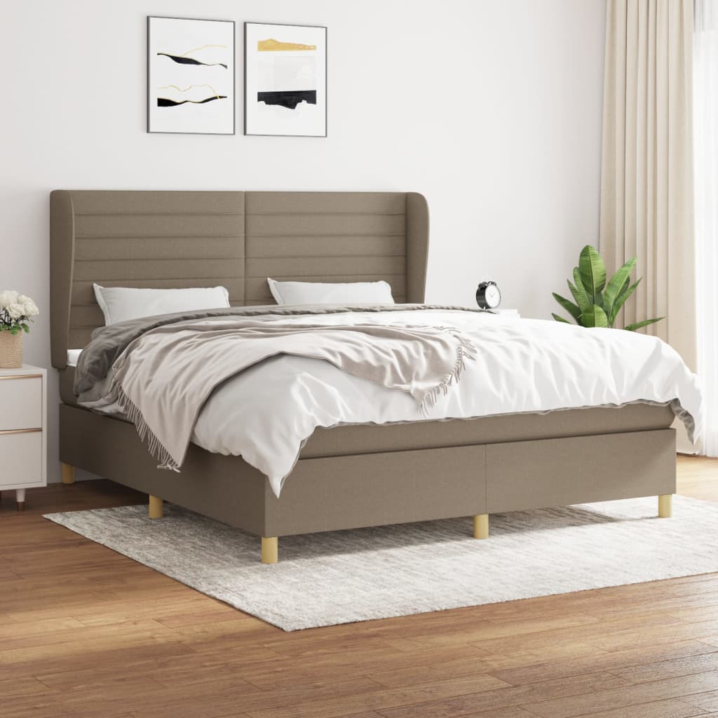 Boxspring met matras stof taupe 180x200 cm is nu te koop bij PeponiXL, paradijselijk wonen!