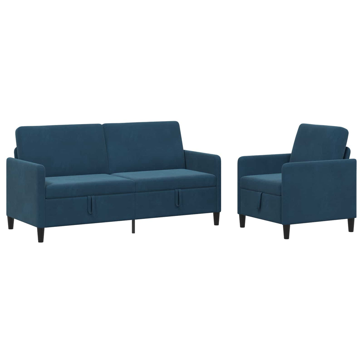 Bankenset met opbergruimte 2 st Blauw Polyester is nu te koop bij PeponiXL, paradijselijk wonen!