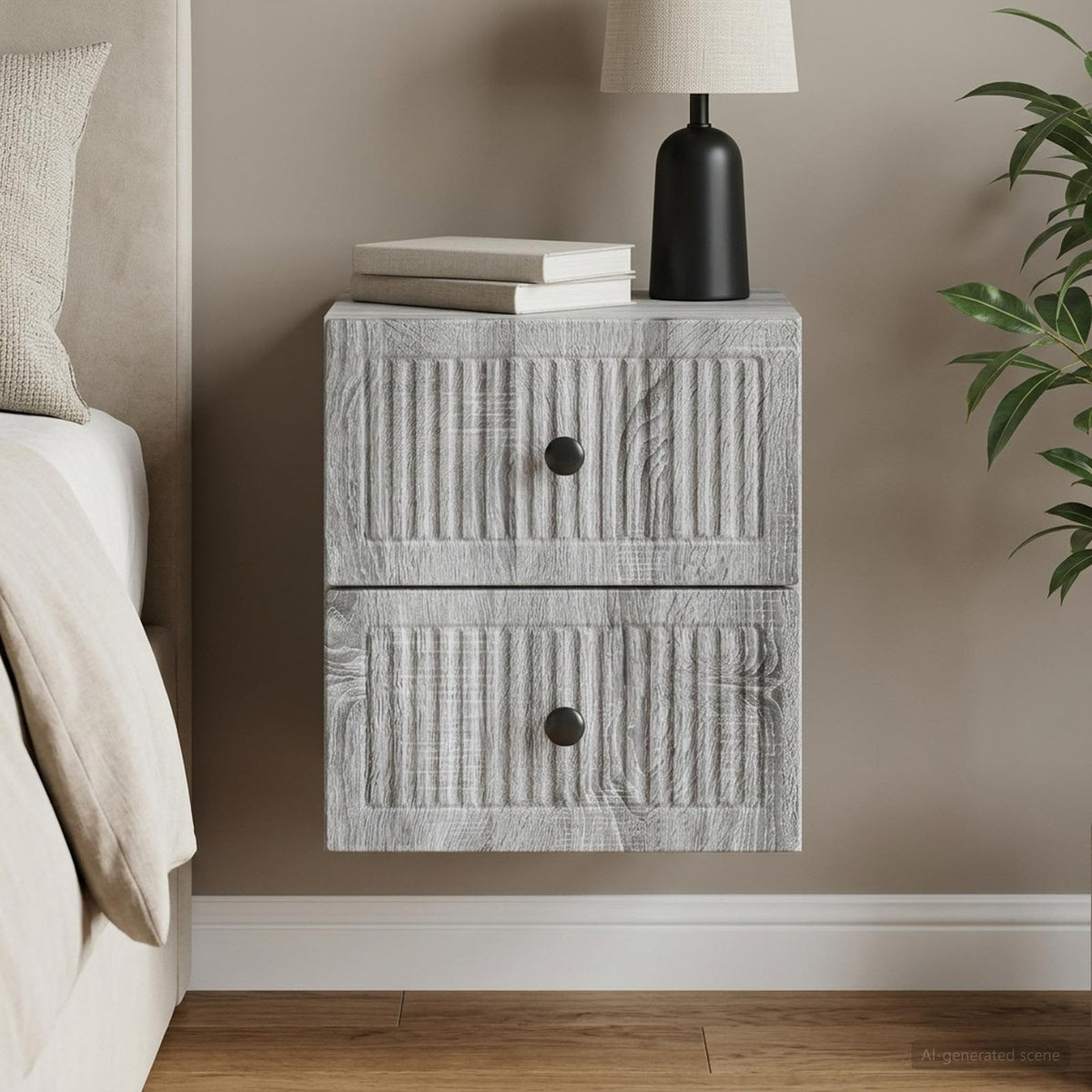 Wandbeugel Bedkast Grijs sonoma 33 x 34,5 x 40 cm Bewerkt hout is nu te koop bij PeponiXL, paradijselijk wonen!